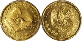 MEXICO. 1/2 Escudo, 1833-Do RM/RL. Durango Mint. PCGS Genuine--Scratch, Unc Details Gold Shield.

Fr-111; KM-378.1. Sharply struck with several prom...