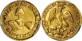 MEXICO. 1/2 Escudo, 1825-Mo JM. Mexico City Mint. PCGS AU-53 Gold Shield.

Fr-107; KM-378.5. Lightly circulated with a pair of circular marks in the...