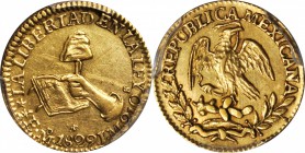 MEXICO. 1/2 Escudo, 1829-Mo JM. Mexico City Mint. PCGS Genuine--Scratch, AU Details Gold Shield.

Fr-107; KM-378.5. A very shallow scratch runs from...