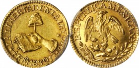 MEXICO. 1/2 Escudo, 1832-Mo JM. Mexico City Mint. PCGS MS-61 Gold Shield.

Fr-107; KM-378.5. A pleasing original example with delicate tone at the e...