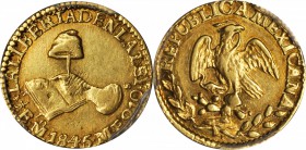 MEXICO. 1/2 Escudo, 1845-Mo MF. Mexico City Mint. PCGS AU-55 Gold Shield.

Fr-107; KM-378.5. Minimally marked for the grade with warm orange tone ac...