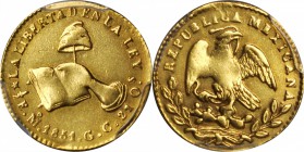 MEXICO. 1/2 Escudo, 1851-Mo GC. Mexico City Mint. PCGS Genuine--Mount Removed, EF Details Gold Shield.

Fr-107; KM-378.5. Attractive despite its pas...