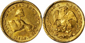 MEXICO. 1/2 Escudo, 1860/59-Mo FH. Mexico City Mint. PCGS MS-62 Gold Shield.

Fr-107; KM-378.5. Flashy in the fields with sharp legends on both side...