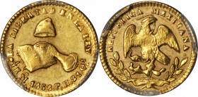 MEXICO. 1/2 Escudo, 1868/58-Mo PH. Mexico City Mint. PCGS AU-55 Gold Shield.

Fr-107; KM-378.5. Lightly circulated with pale rosy tone that highligh...