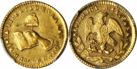 MEXICO. 1/2 Escudo, 1869/59-Mo CH. Mexico City Mint. PCGS AU-58 Gold Shield.

Fr-107; KM-378.5. Nearly fully struck with no major marks.