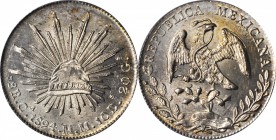 MEXICO. 8 Reales, 1894-Ca MM. Chihuahua Mint. PCGS MS-63 Gold Shield.

KM-377.2; DP-Ca77. Sharply struck and brilliant with just a light touch of to...