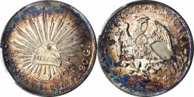 MEXICO. 8 Reales, 1886-Zs JS. Zacatecas Mint. PCGS MS-65 Gold Shield.

KM-377.13; DP-Zs71. Sharply struck with flashy cartwheel luster and rich aqua...