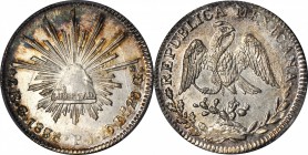 MEXICO. 2 Reales, 1838-Go PJ. Guanajuato Mint. PCGS Genuine--Cleaned, Unc Details Gold Shield.

KM-374.8. Sharply struck with strong luster. Quit at...