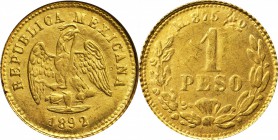 MEXICO. Contemporary Counterfeit Peso, 1892-Mo M. Mexico City Mint. EXTREMELY FINE.

cf. Fr-157; cf. KM-410.5. 1.79 grams. Pale golden colored with ...