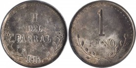 MEXICO. Chihuahua. Peso, 1913. PCGS AU-55.

KM-611. Sharper struck than most with a pleasing arrangement of moderate gray tone (that contains purple...