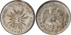 MEXICO. Chihuahua. Peso, 1915. PCGS MS-63.

KM-619. Army of the North issue. Lightly toned and nearly as struck with some natural graininess in the ...