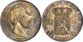 NETHERLANDS. 2-1/2 Gulden, 1874. PCGS MS-64.

KM-82. Sword in scabbard. Sharp strike with silky luster and gorgeous and striking light copper to aqu...
