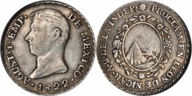 NICARAGUA. Silver Proclamation Coinage (Real), 1822. NGC MEDAL VF-25.

21 mm. Grove-36a; KM-M2. Obverse: Bust of Iturbide facing left, legend around...