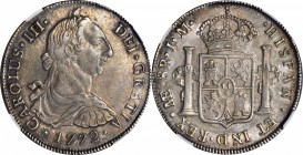PERU. 8 Reales, 1772-JM. Lima Mint. NGC AU-58.

KM-78. Premium quality for the grade, with a nice strike, few marks and overlying olive brown tone o...