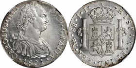 PERU. 8 Reales, 1801-IJ. Lima Mint. NGC MS-62.

KM-97; FC-60; EI-64. Lustrous and very attractive.