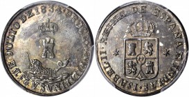 PHILIPPINES. 2 Real Size Proclamation Silver Medal, 1834. PCGS MS-62 Gold Shield.

Basso-95; Honeycutt-11. Struck to commemorate Isabella II as the ...