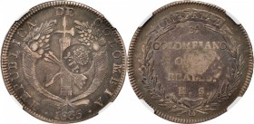 PHILIPPINES. 8 Reales, ND (1837). NGC EF-45.

KM-109; Basso-43. Type VI Crowned Y.II. countermark upon an 1835-Ba RS Colombia 8 Reales. Scarce host ...