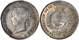 PHILIPPINES. Silver Proclamation 2 Reales Medal for the Inauguration of the Manila Mint, 1861. PCGS AU-55 Gold Shield.

5.22 gms. Basso-96; Honeycut...