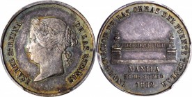 PHILIPPINES. Tubular Bridge Inauguration Silver Medal, 1862. PCGS MS-64 Gold Shield.

Basso-97a; Honeycutt-16-1a. RARE. Struck to commemorate the In...