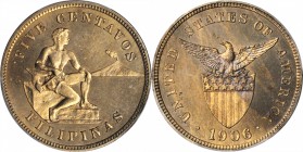 PHILIPPINES. 5 Centavos, 1906. PCGS PROOF-64 Gold Shield.

KM-164. From a mintage of only 500 pieces. Lightly toned.