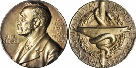 SWEDEN. Nominating Committee For the Nobel Prize in Medicine Medal, ND (1982). PCGS MS-64 Gold Shield.

Edge inscribed with "H10", indicating the ye...