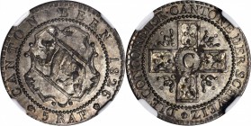 SWITZERLAND. Bern. 5 Rappen, 1826. NGC MS-62.

KM-192. A premium example with surfaces that are essentially as struck and showcase moderate gray ton...