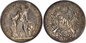 SWITZERLAND. Bern. 5 Franc, 1885. PCGS AU-58.

Bruce-S17; R-193; HMZ-2-1343o. Struck to commemorate the shooting festival in Bern. Sharply struck, t...