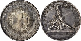 SWITZERLAND. Shooting 5 Franc, 1861. PCGS MS-63 Gold Shield.

Bruce-S6. Struck to commemorate the Shooting Festival in Nidwalden. Sharply struck wit...