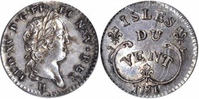 WINDWARD ISLANDS. 12 Sols, 1731-H. Louis XV (1715-74). PCGS AU-58.

C-2. Sharply struck, deeply toned with iridescent hues.

From the Collection o...