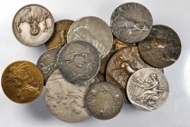 MIXED LOTS. European Bronze Medals, ND (ca. Late 19th to Early 20th Century). ALMOST UNCIRCULATED.

16 pieces in lot. Mostly French, with many well-...