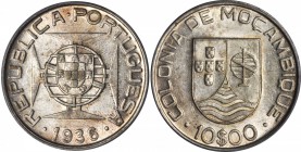MIXED LOTS. Portuguese Overseas Coinage, 1936 & 1939. PCGS AU-58 & NGC MS-62.

KM-7 & 67. 2 pieces in lot. 1936 Mozambique 10 Escudos and 1939 Saint...