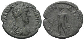 Pamphylien. Aspendos. Commodus (177 - 192 n. Chr.).

 Bronze. 191 - 192 n. Chr.
Vs: Büste des Commodus mit Lorbeerkranz, Paludament und Panzer rech...