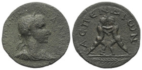 Pamphylien. Aspendos. Gordianus III. (238 - 244 n. Chr.).

 Bronze.
Vs: Büste des Gordianus III. mit Lorbeerkranz, Paludament und Panzer rechts.
R...