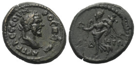 Pamphylien. Side. Septimius Severus (193 - 211 n. Chr.).

 Bronze.
Vs: Büste des Septimius Severus mit Lorbeerkranz rechts.
Rs: Nike mit Kranz und...