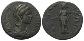 Pamphylien. Side. Sallustia Orbiana (225 - 227 n. Chr. Kaiserin).

 Bronze.
Vs: Drapierte Büste der Orbiana rechts.
Rs: Athena mit Palmzweig nach ...