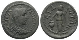 Pamphylien. Side. Philippus I. Arabs (244 - 249 n. Chr.).

 Bronze.
Vs: Büste mit Lorbeerkranz, Paludament und Panzer rechts.
Rs: Athena mit Palmz...