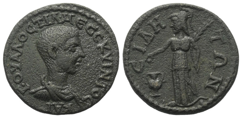 Pamphylien. Side. Hostilianus (251 n. Chr.).

 Bronze.
Vs: Büste mit Paludame...