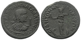 Pamphylien. Side. Gallienus (253 - 268 n. Chr.).

 Bronze.
Vs: Büste des Gallienus mit Lorbeerkranz, Paludament und Panzer rechts, unter Büste Pfei...