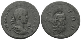 Pamphylien. Side. Gallienus (253 - 268 n. Chr.).

 Bronze.
Vs: Büste des Gallienus mit Lorbeerkranz, Paludament und Panzer rechts; im Feld rechts E...