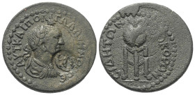Pamphylien. Side. Gallienus (253 - 268 n. Chr.).

 Bronze.
Vs: Büste mit Lorbeerkranz, Paludament und Panzer rechts, über Kopf Stern; runder Gegens...