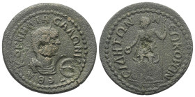 Pamphylien. Side. Salonina (gest. 268 n. Chr).

 Bronze.
Vs: Drapierte Büste mit Diadem rechts; im Feld rechts runder Gegenstempel.
Rs: Apollon Si...