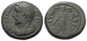Kilikien. Laerte. Antoninus Pius (138 - 161 n. Chr.).

 Bronze.
Vs: Büste mit Lorbeerkranz, Paludament und Panzer links.
Rs: Apollon frontal stehe...