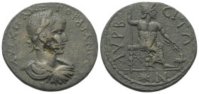 Kilikien. Lyrbe. Gordianus III. (238 - 244 n. Chr.).

 Bronze.
Vs: Büste mit Lorbeerkranz, Paludament und Panzer rechts.
Rs: Zeus mit Blitzbündel ...