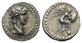 Kappadokien. Kaisareia (Caesarea). Nero (54 - 68 n. Chr.).

 Hemidrachme (Silber).
Vs: Kopf mit Lorbeerkranz rechts.
Rs: Nike nach rechts stehend ...