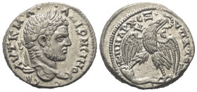Seleukis und Pierien. Antiochia am Orontes. Caracalla (197 - 217 n. Chr.).

 Tetradrachme (Billon). Ca. 215 - 217 n. Chr.
Vs: Kopf mit Lorbeerkranz...