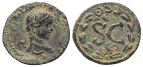 Seleukis und Pierien. Antiochia am Orontes. Elagabalus (218 - 222 n. Chr.).

 Bronze.
Vs: Büste mit Lorbeerkranz rechts.
Rs: S - C, darüber Delta ...