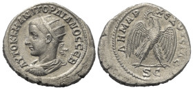 Seleukis und Pierien. Antiochia am Orontes. Gordianus III. (238 - 244 n. Chr.).

 Tetradrachme (Billon). 238 - 240 n. Chr.
Vs: Büste in Rückansicht...