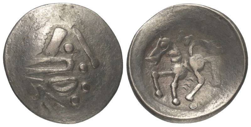 Ostkelten. Muntenien. Typ 'Sattelkopf'.

 Tetradrachme (Silber).
Vs: Stark st...