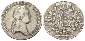 Sachsen - Albertiner (ab 1485). Kurfürstentum (1547 - 1806). Friedrich August III. (1768 - 1806).

 Taler (Silber). 1773 EDC. Dresden.
Vs: Büste re...