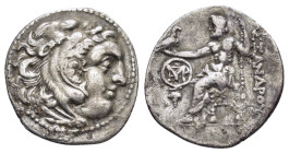 KINGS of MACEDON. Alexander III The Great. (336-323 BC).Chios.Drachm. 

Obv : Head of Herakles right, wearing lion skin.

Rev : AΛΕΞΑΝΔΡOY.
Zeus seate...
